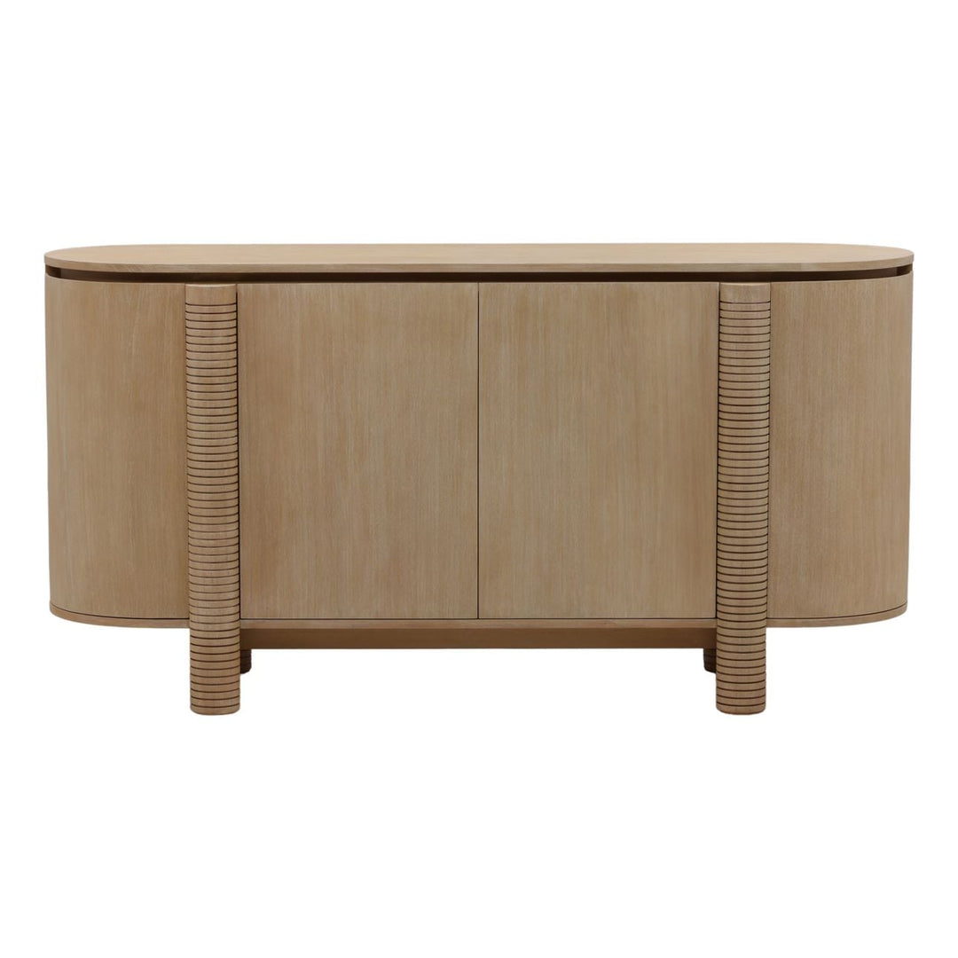 Stellan Mindi Wood Veneer Sideboard, Light Natural, front view