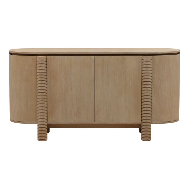 Stellan Mindi Wood Veneer Sideboard, Light Natural, front view