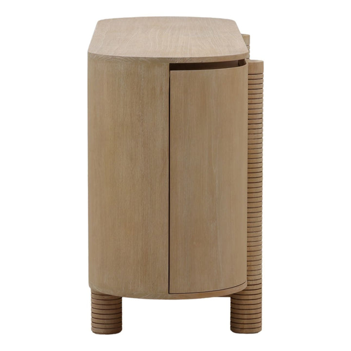 Stellan Mindi Wood Veneer Sideboard, Light Natural, profile view