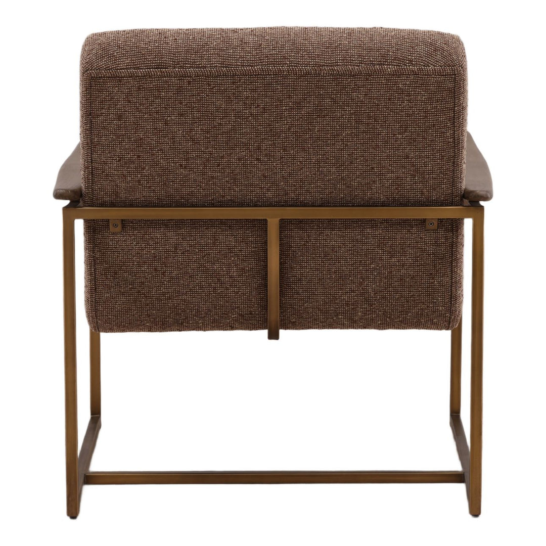 Ruelle Boucle and Chenille Lounge Chair, Brown, back view