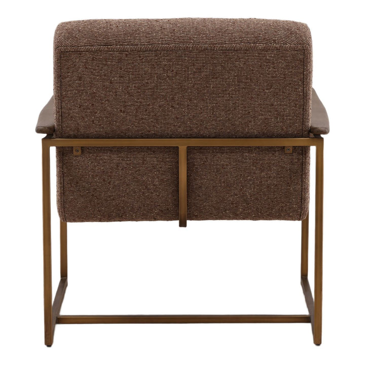 Ruelle Boucle and Chenille Lounge Chair, Brown, back view