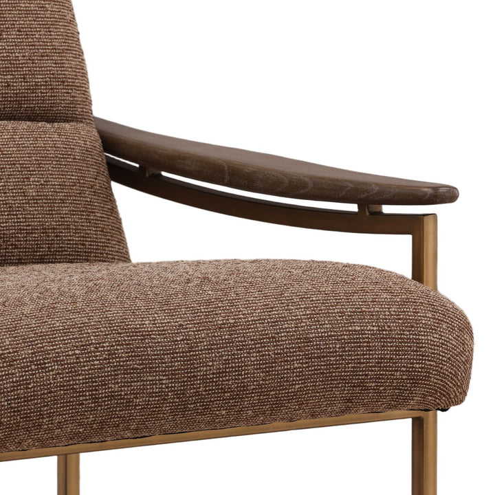Ruelle Boucle and Chenille Lounge Chair, Brown, detail 2 view