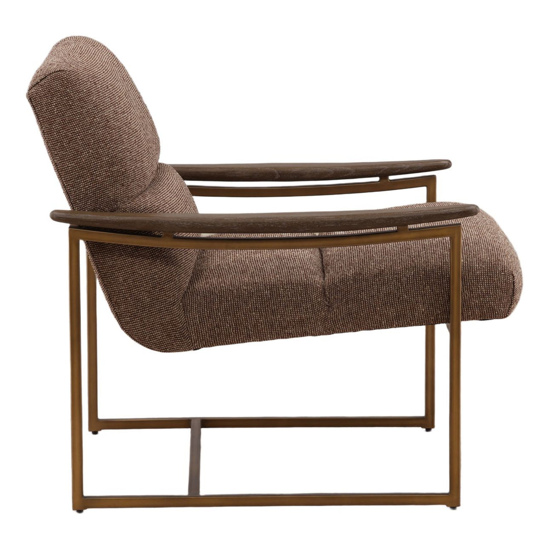 Ruelle Boucle and Chenille Lounge Chair, Brown, profile view