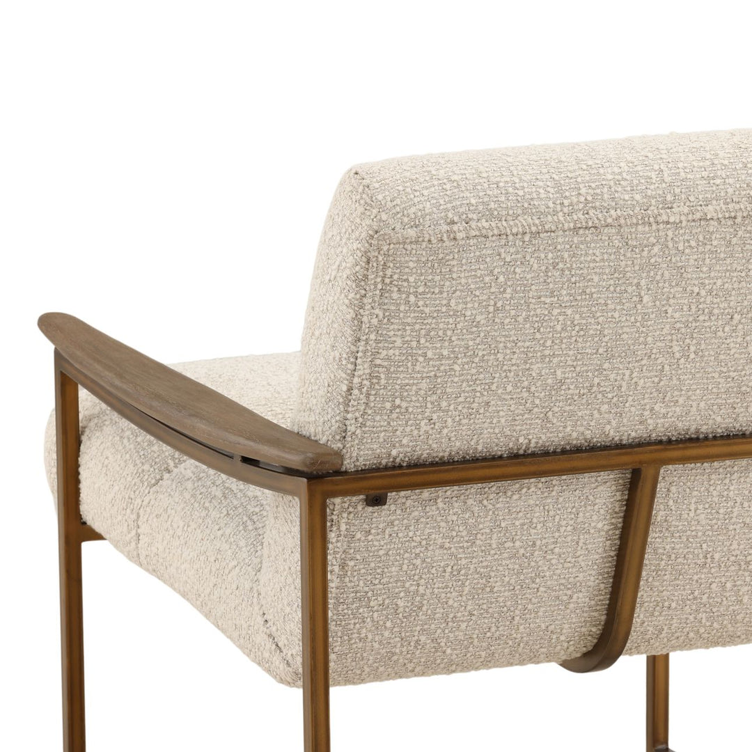 Ruelle Boucle and Chenille Lounge Chair, Cream, detail 1 view