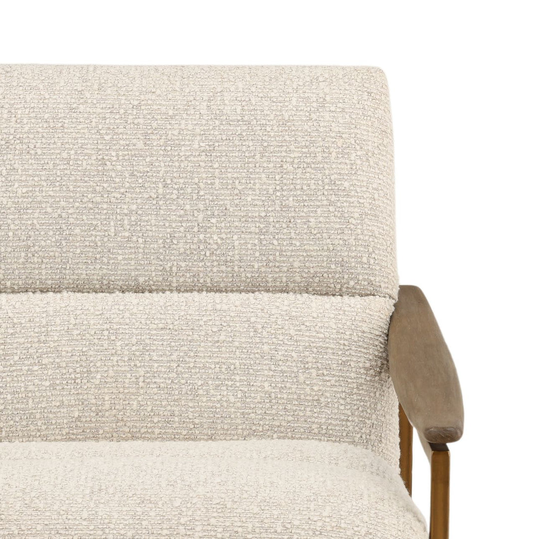 Ruelle Boucle and Chenille Lounge Chair, Cream, detail 2 view