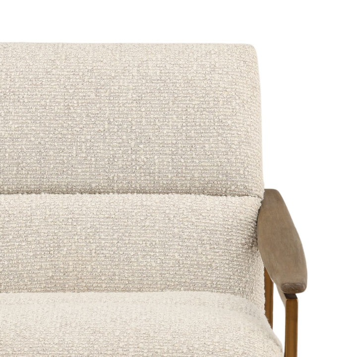 Ruelle Boucle and Chenille Lounge Chair, Cream, detail 2 view