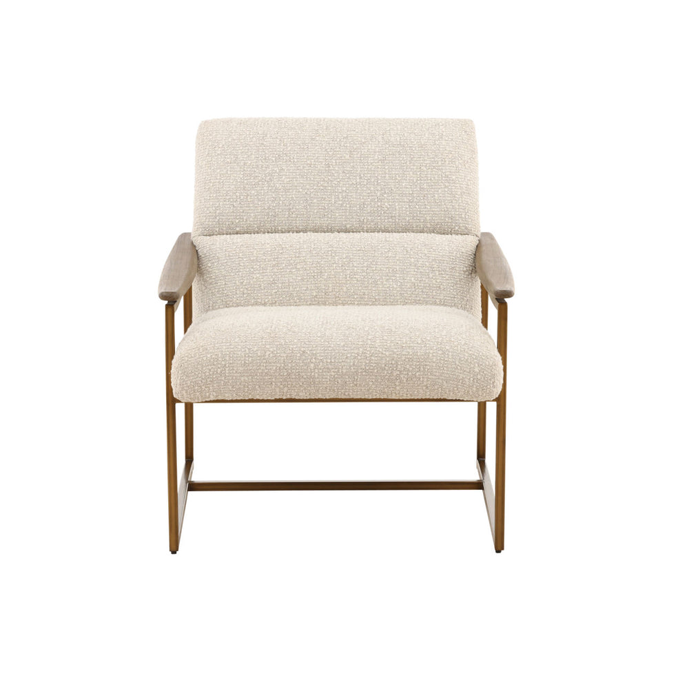 Ruelle Boucle and Chenille Lounge Chair, Cream, front view