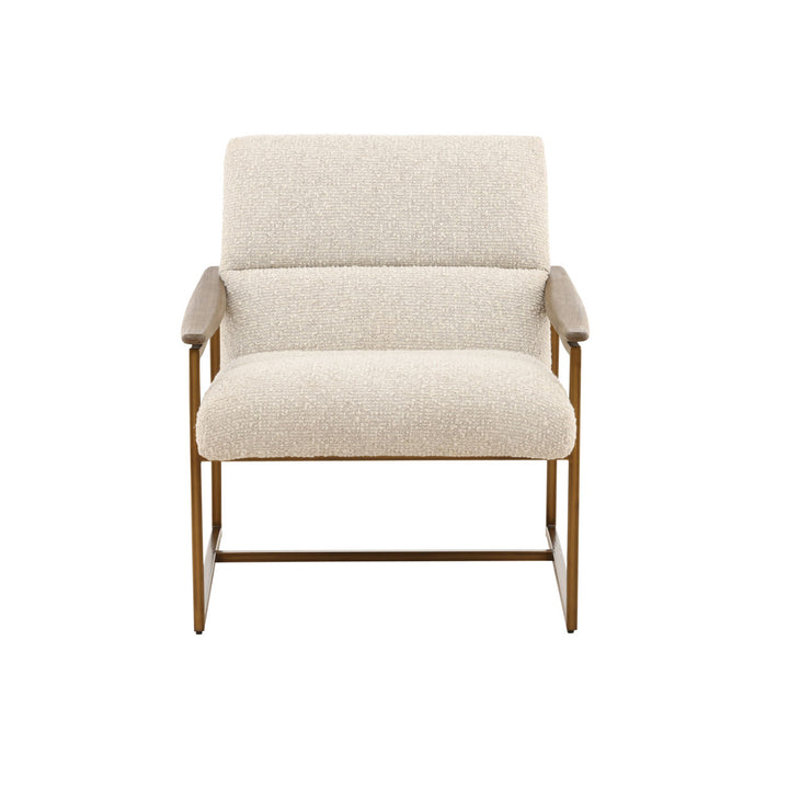 Ruelle Boucle and Chenille Lounge Chair, Cream, front view