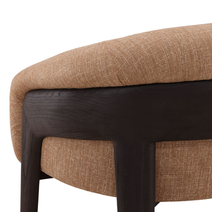 Erina Upholstered Mindi Lounge Chair, Brown, detail 2 view