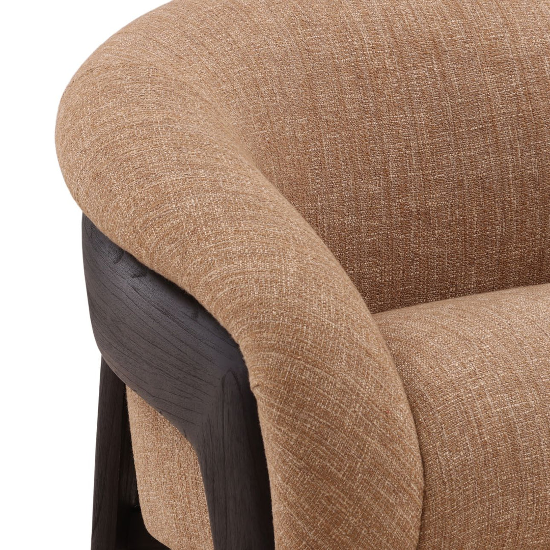 Erina Upholstered Mindi Lounge Chair, Brown, detail 3 view