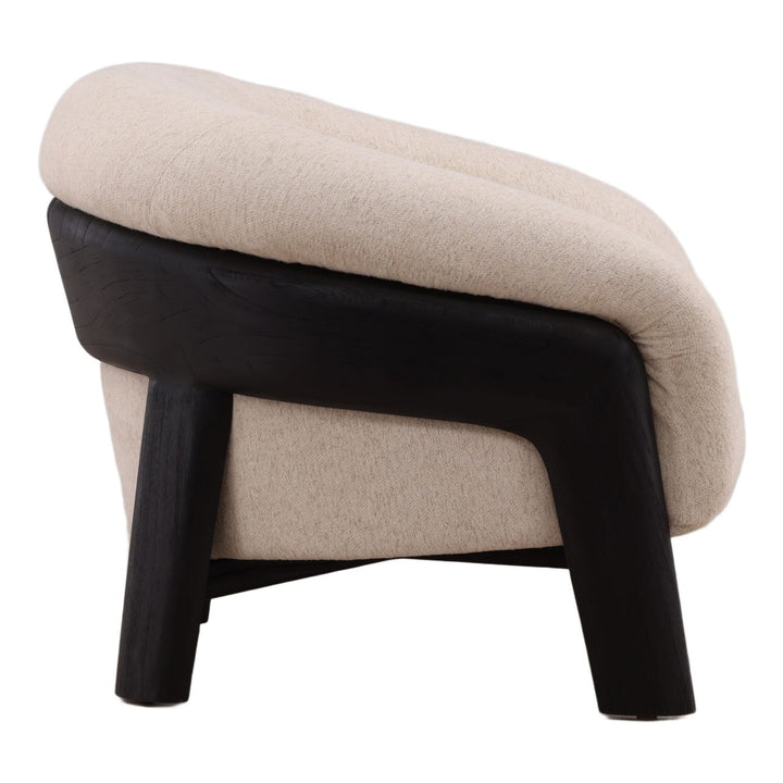 Erina Upholstered Mindi Lounge Chair, Oatmeal, profile view