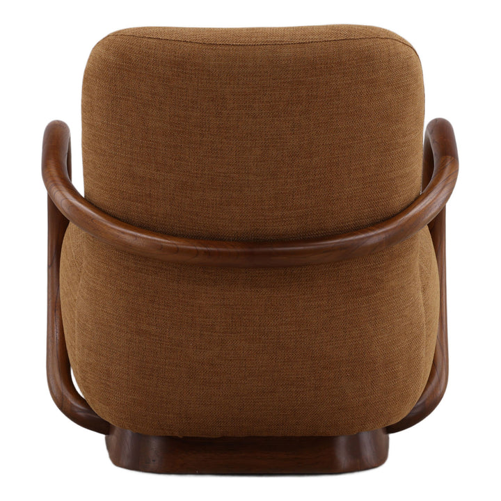 Linden Upholstered Mindi Lounge Chair, Brown, back view