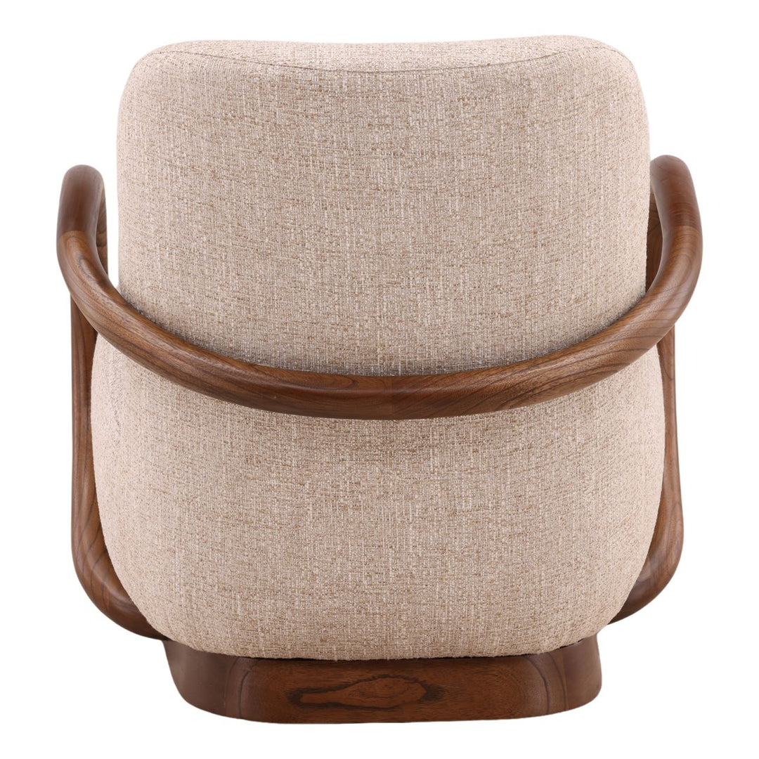 Linden Upholstered Mindi Lounge Chair, Fawn, back view