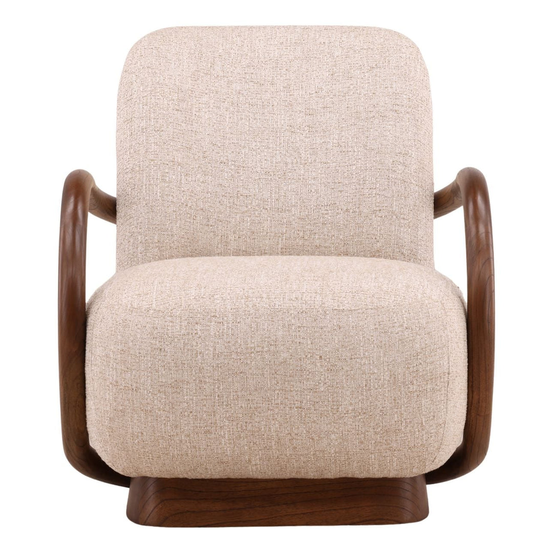Linden Upholstered Mindi Lounge Chair, Fawn, front view