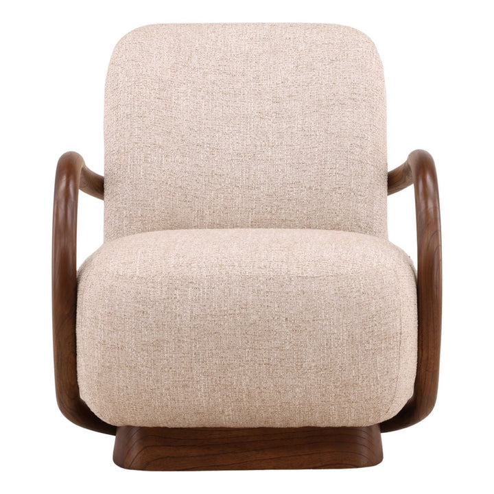 Linden Upholstered Mindi Lounge Chair, Fawn, front view