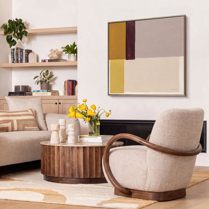 Linden Upholstered Mindi Lounge Chair, Fawn, alternate lifestyle view 1