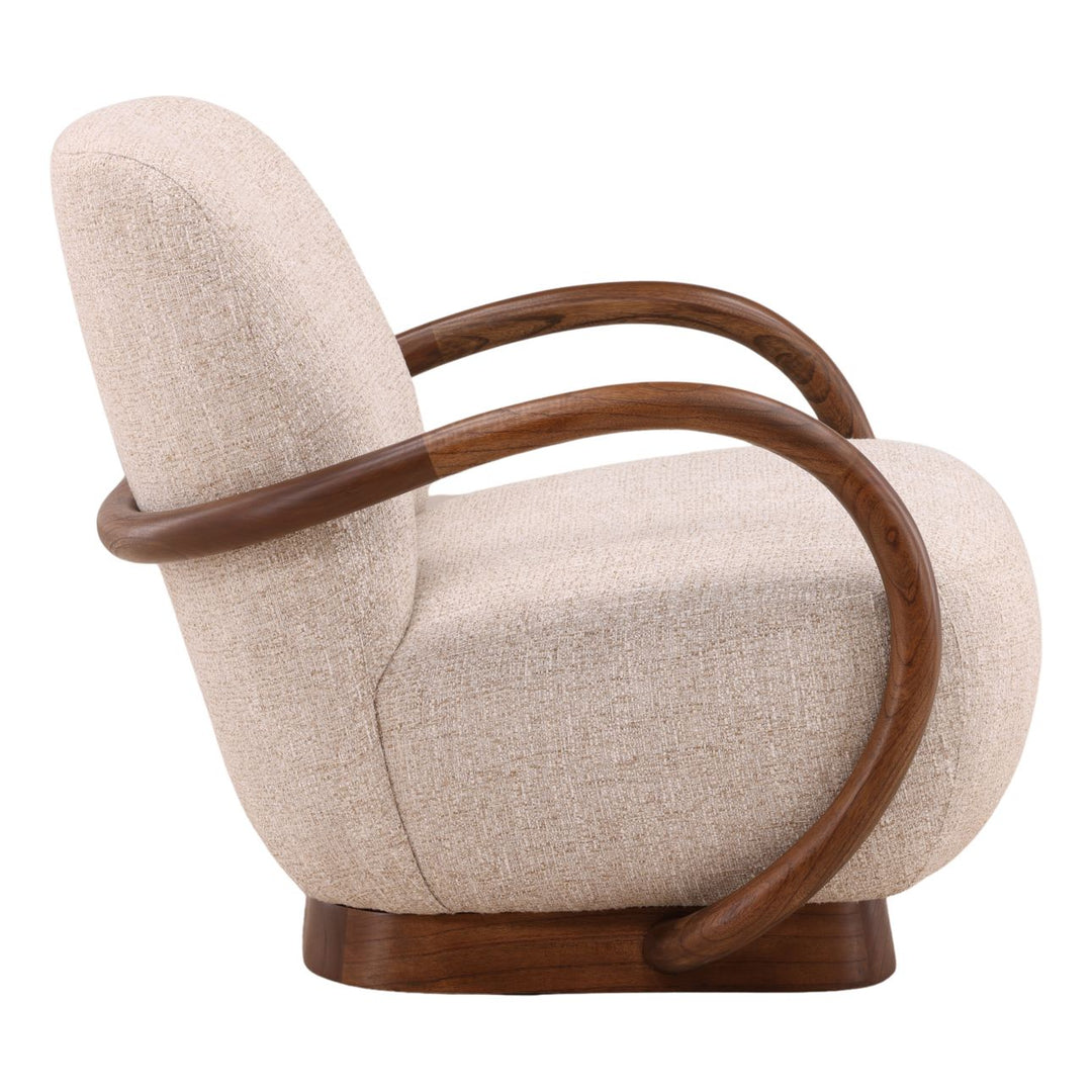 Linden Upholstered Mindi Lounge Chair, Fawn, profile view
