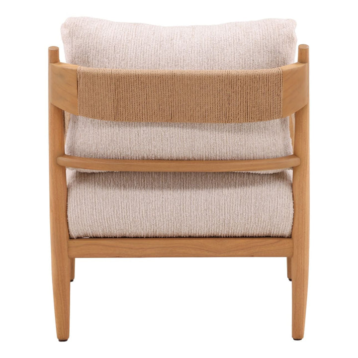 Revan Cream Chenille and Mindi Lounge Chair, back view