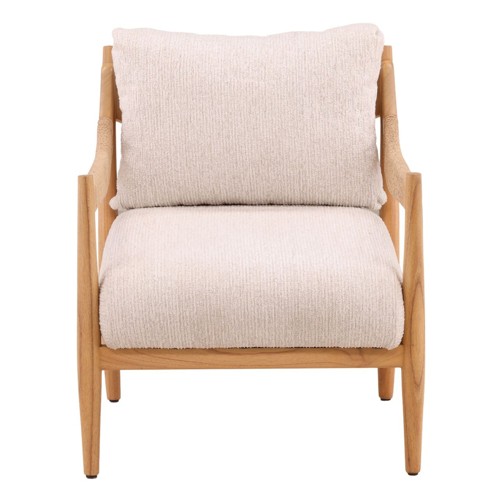 Revan Cream Chenille and Mindi Lounge Chair, front view