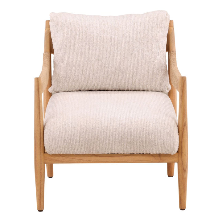 Revan Cream Chenille and Mindi Lounge Chair, front view
