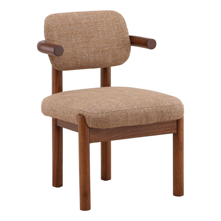 Strath Burlap and Mindi Dining Chair, three-quarter studio view
