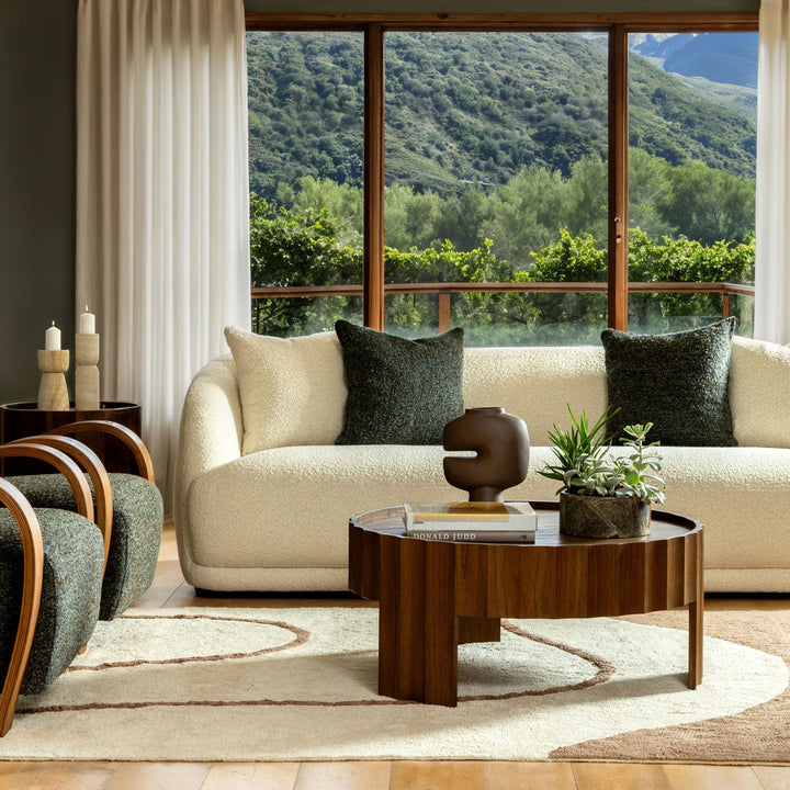 Caris Mindi Veneer Coffee Table, lifestyle view