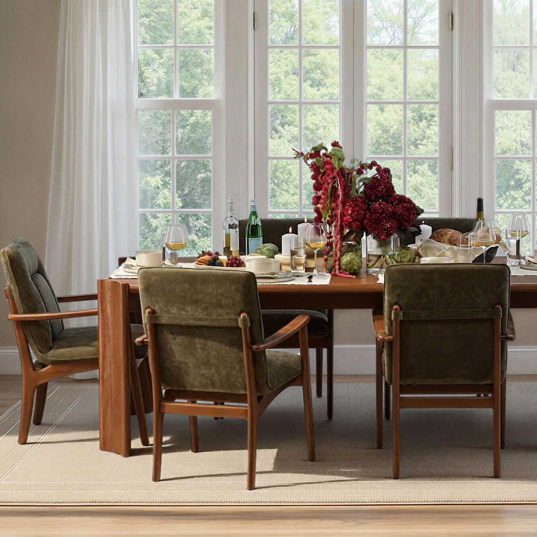 Camden Mindi Veneer Dining Table, lifestyle view