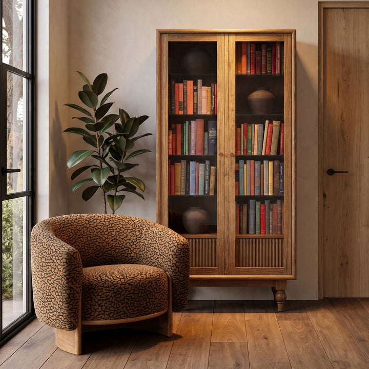 Camden Mindi Wood Storage Cabinet, alternate lifestyle view 1