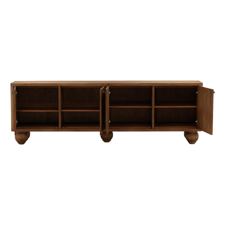 Maddox Mindi Veneer Sideboard, open door view