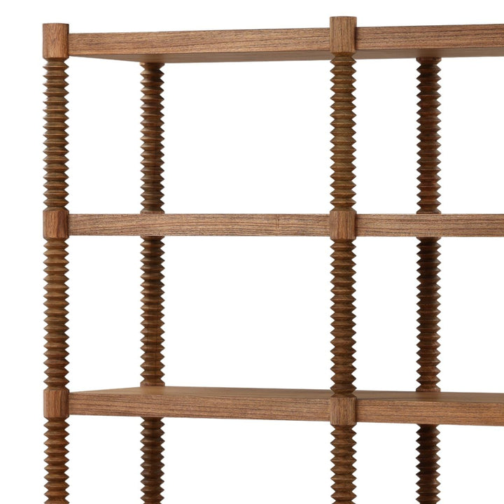Feron Mindi Wood Bookcase, detail 1 view