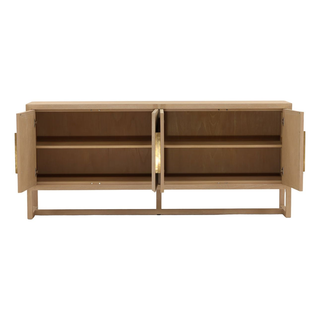Zander Mindi Wood Sideboard, open door view