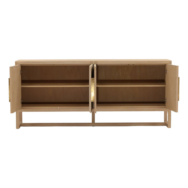 Zander Mindi Wood Sideboard, open door view