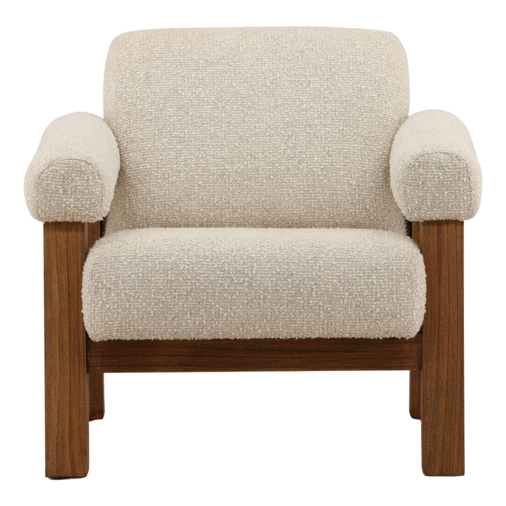 Jorena Cream Boucle and Mindi Lounge Chair, front view