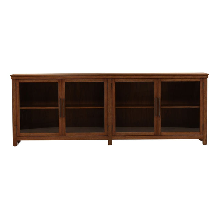 Perry Glass and Mindi Wood Sideboard, front view
