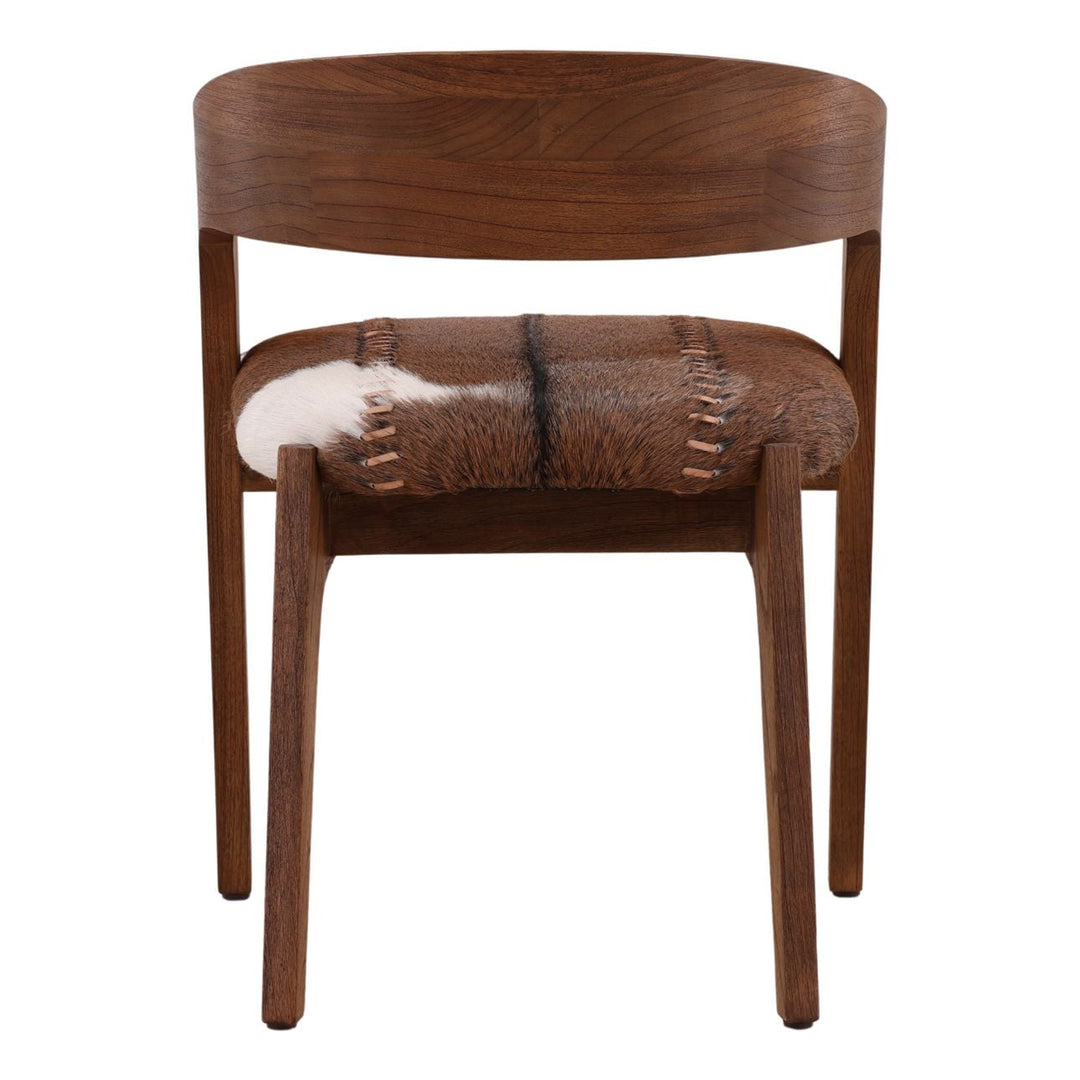 Liora Hide and Mindi Wood Dining Chair, back view