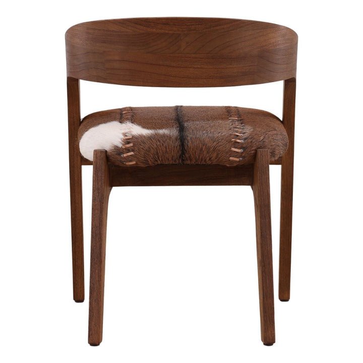 Liora Hide and Mindi Wood Dining Chair, back view