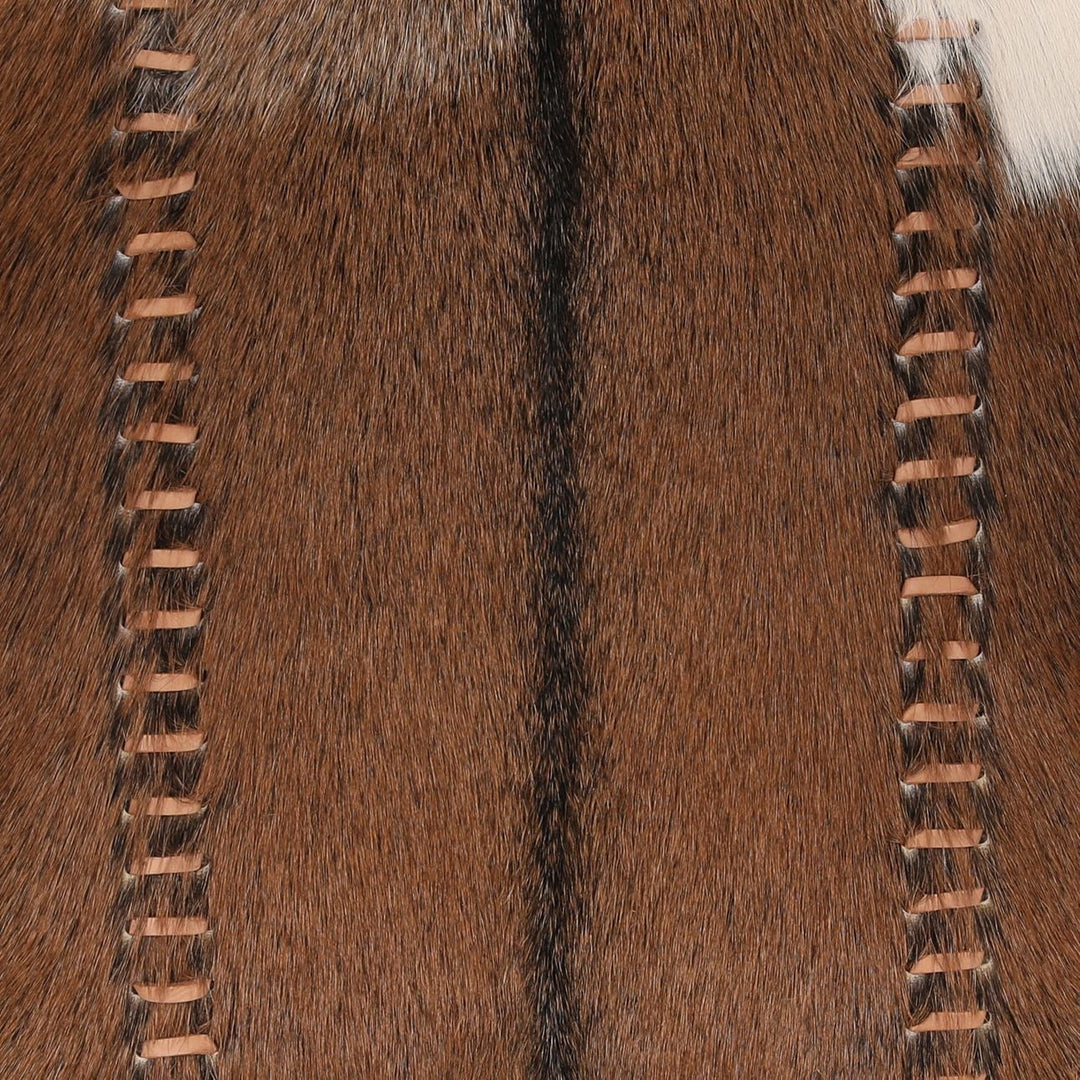 Liora Hide and Mindi Wood Dining Chair, detail 1 view