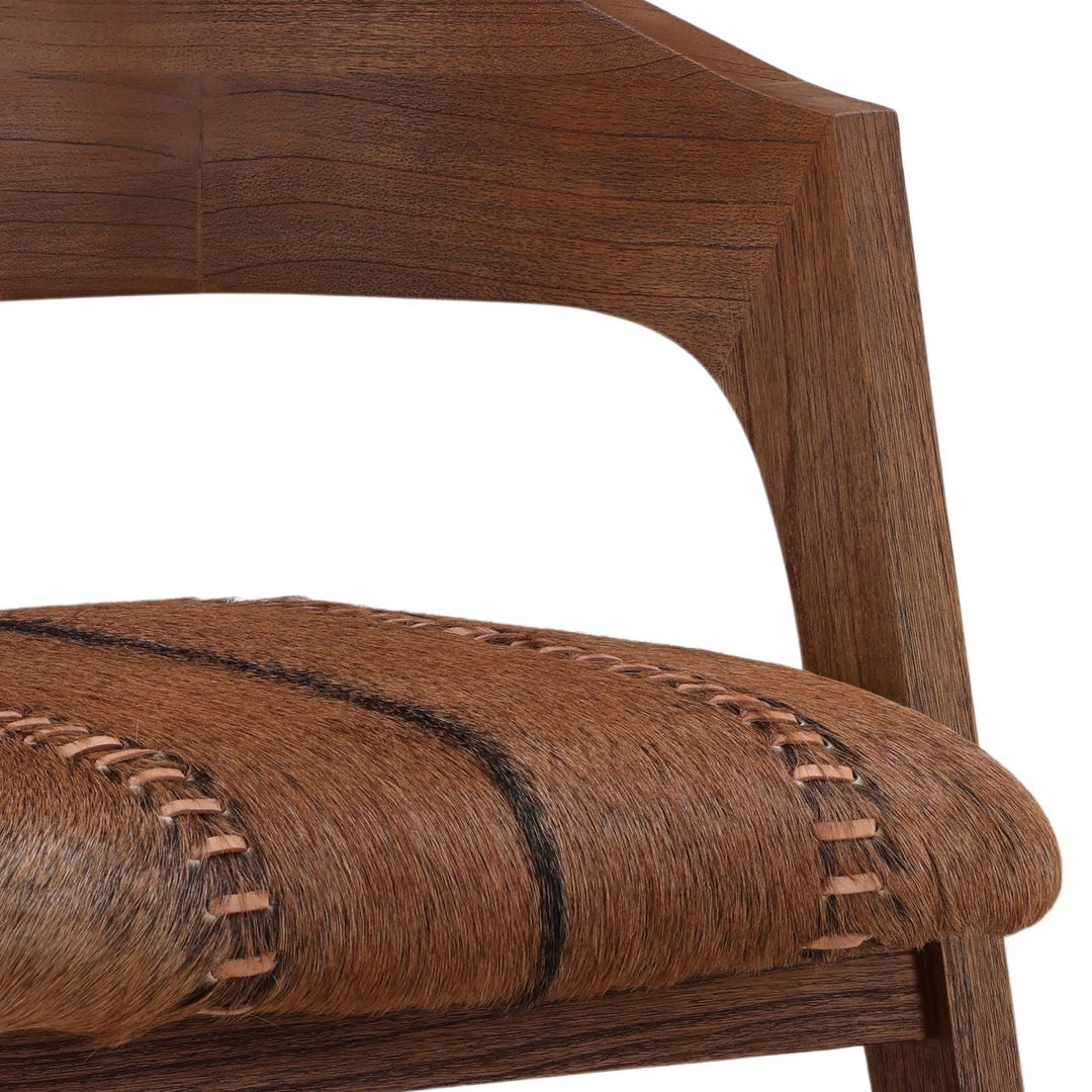Liora Hide and Mindi Wood Dining Chair, detail 2 view