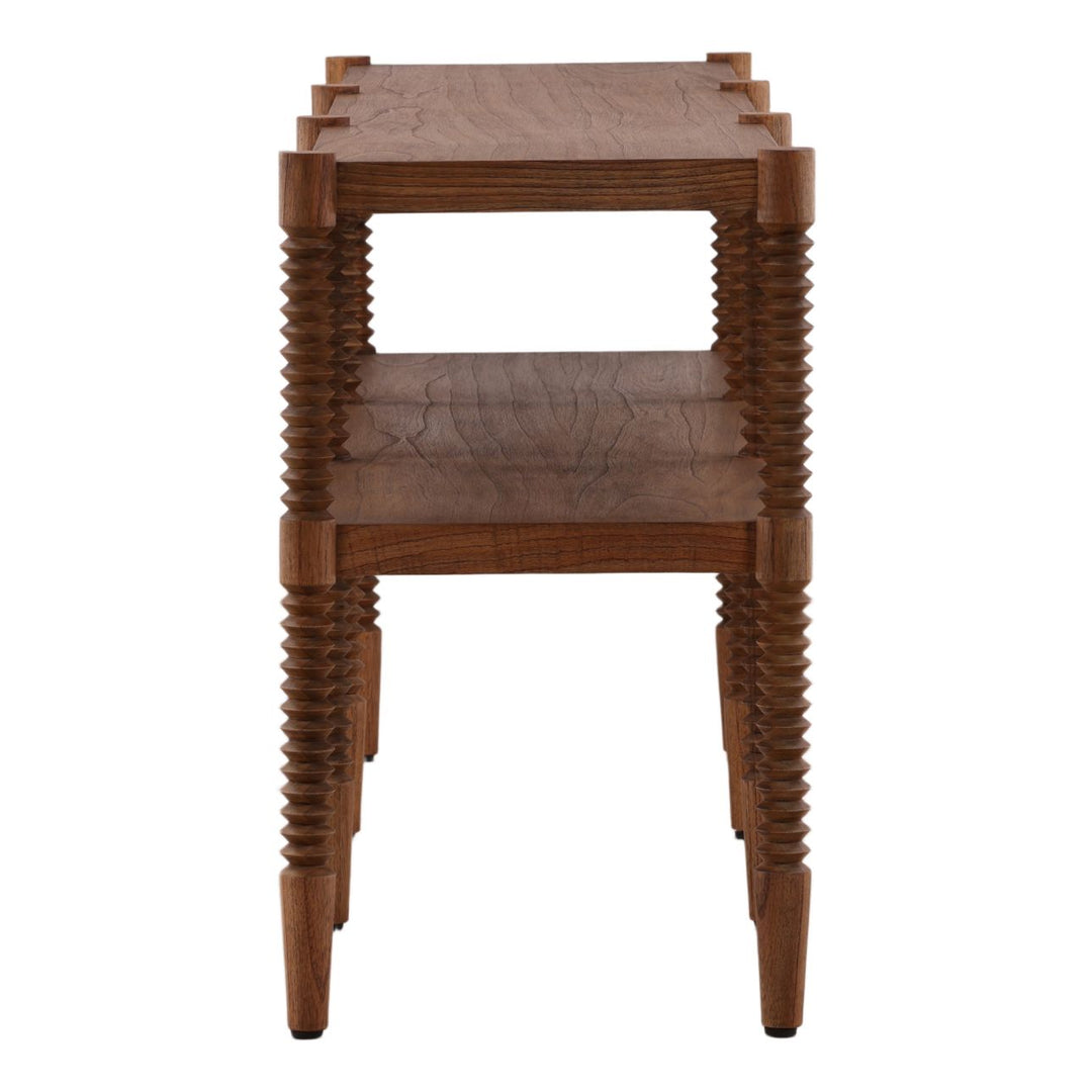 Feron Mindi Wood Console Table, profile view