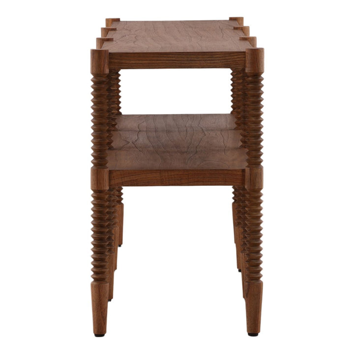 Feron Mindi Wood Console Table, profile view
