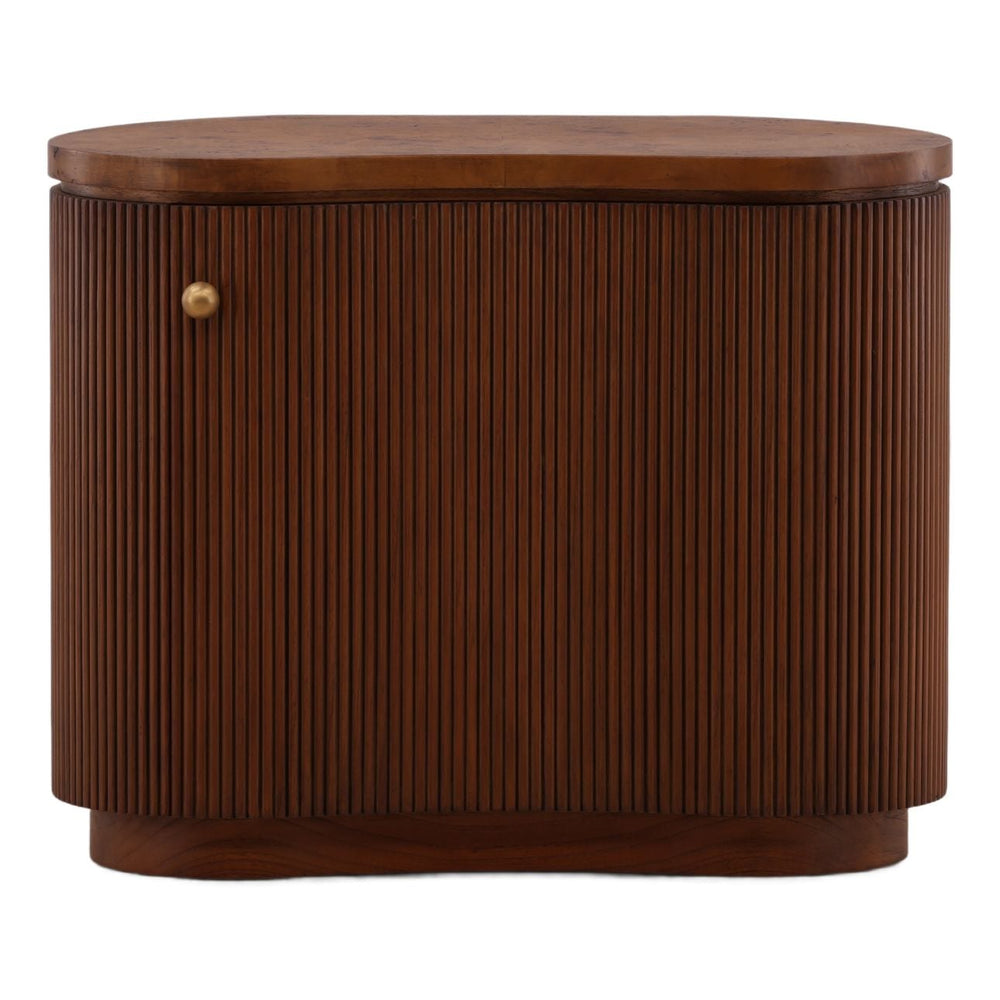 Maven Burl Storage Side Table, front view