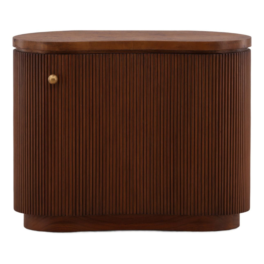 Maven Burl Storage Side Table, front view