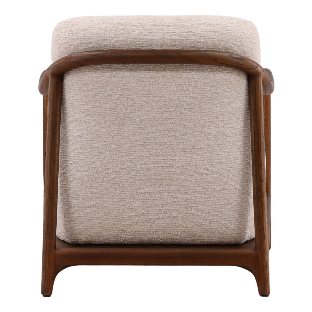 Nathalie Cream Chenille Wood Frame Chair, back view