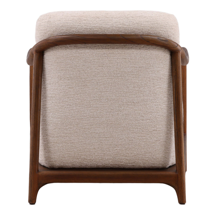 Nathalie Cream Chenille Wood Frame Chair, back view