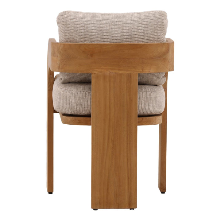 Avery Olefin and Teak Outdoor Dining Chair, back view