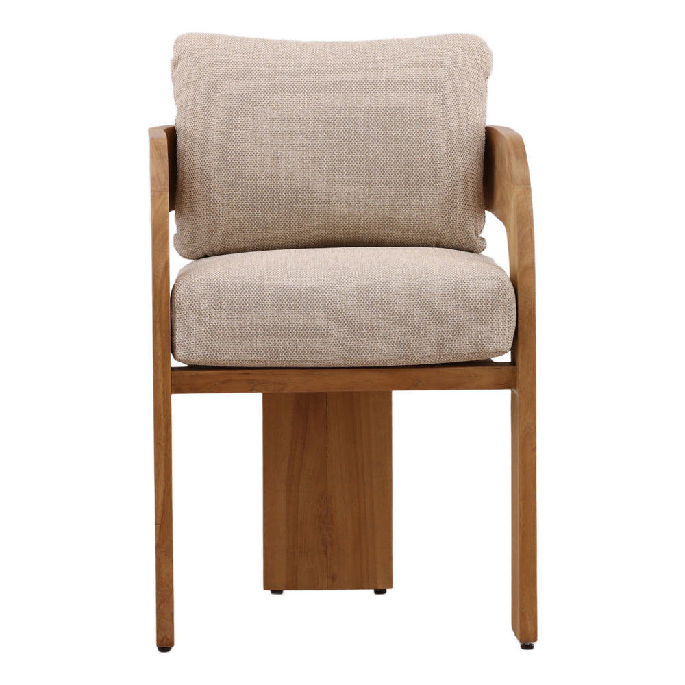 Avery Olefin and Teak Outdoor Dining Chair, front view