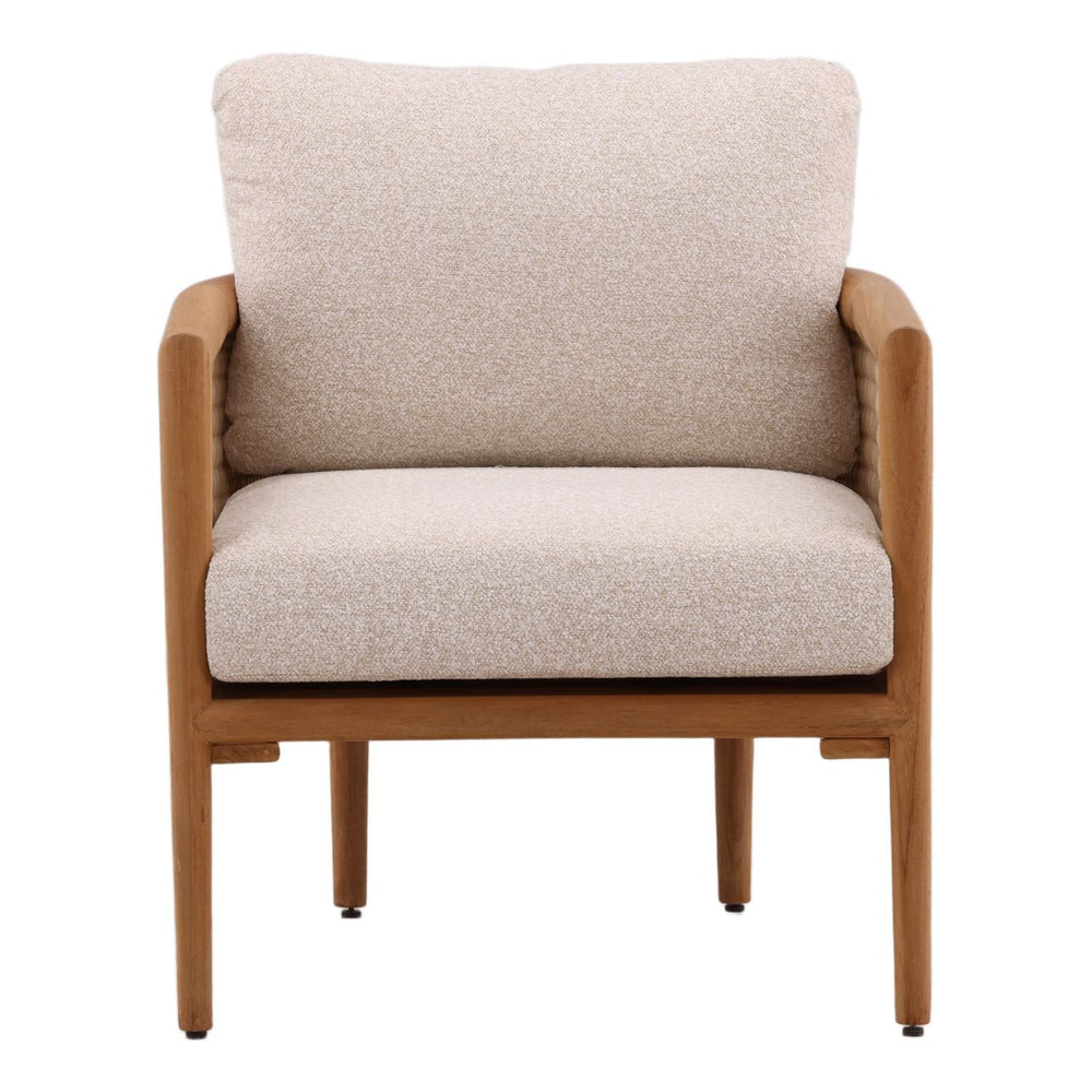 Rowan Cream Olefin Outdoor Lounge Chair, front view