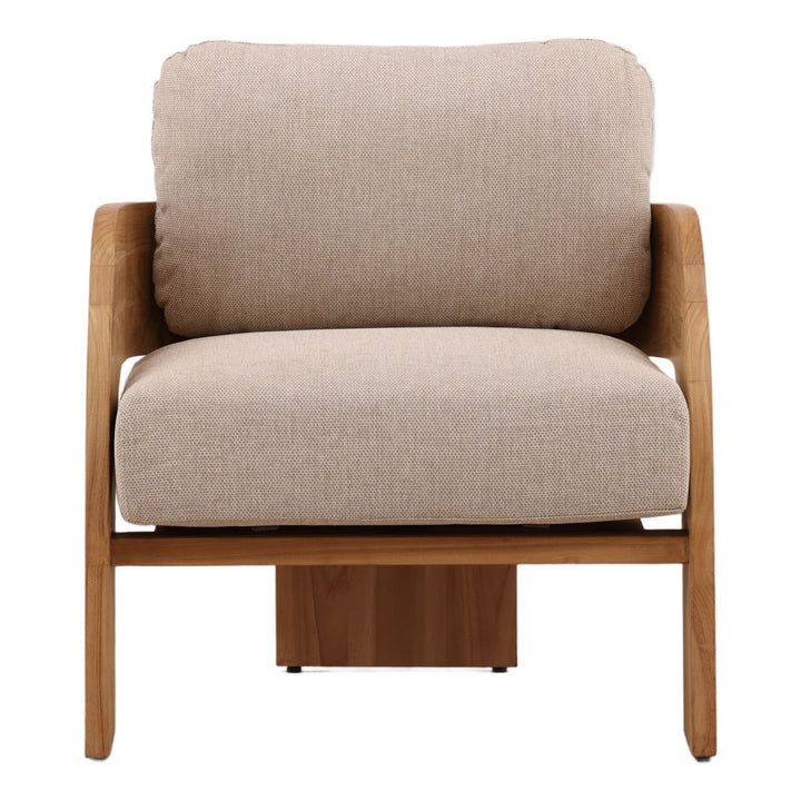 Avrel Sand Olefin Outdoor Lounge Chair, front view