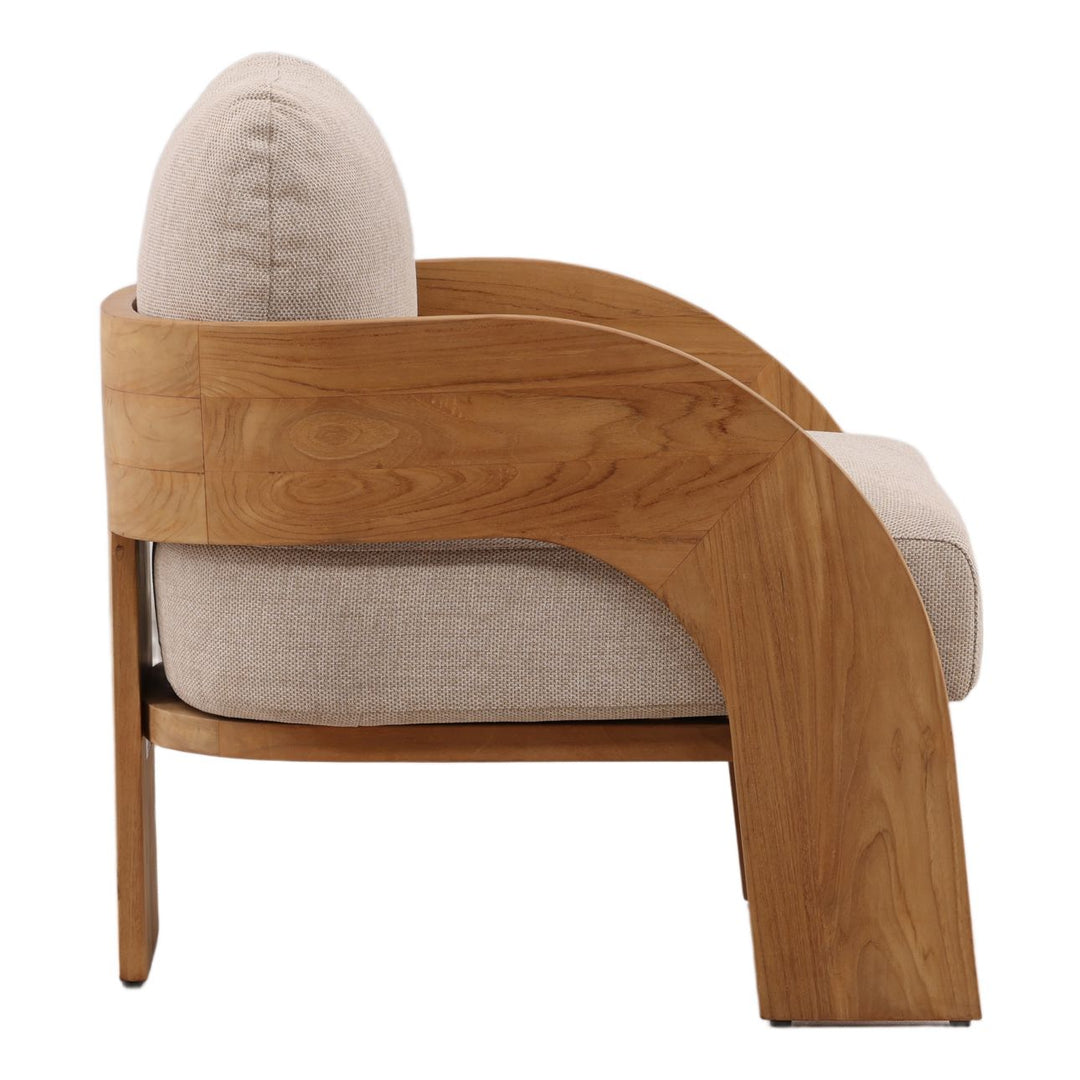 Avrel Sand Olefin Outdoor Lounge Chair, profile view