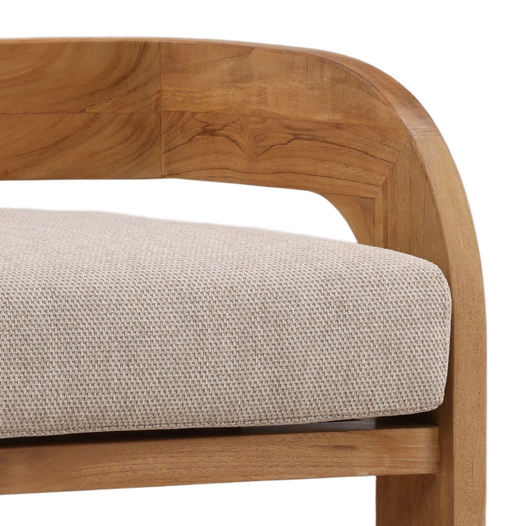 Avren Sand Teak Outdoor Counter Stool, detail 2 view